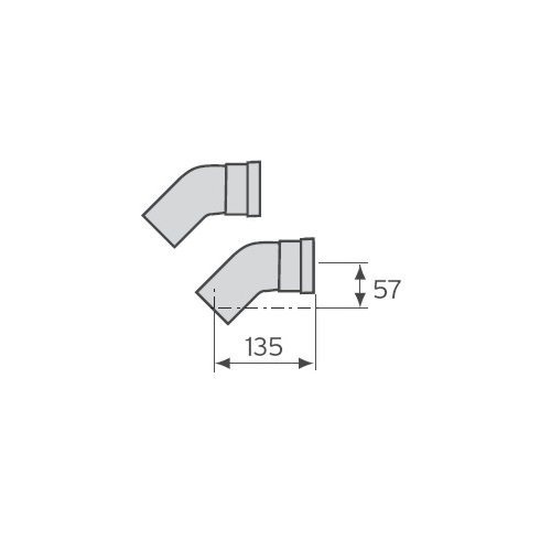 Отвод 45° из жёстких труб Dn 80 PP (2 шт.) 1