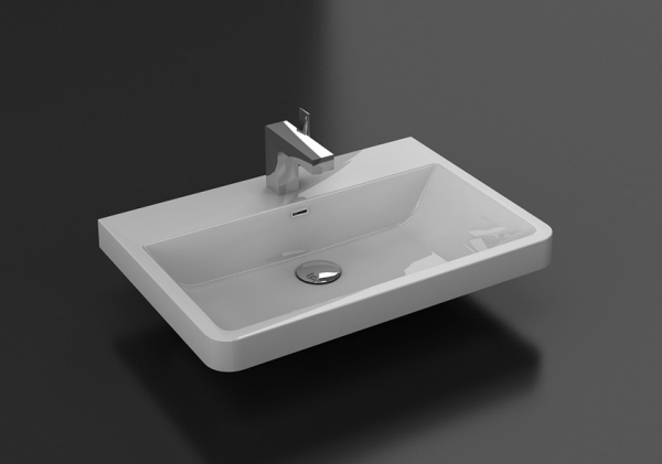 Раковина композит MOBILIER HAPPY, ALB, L.60xA.42xH.14cm 1