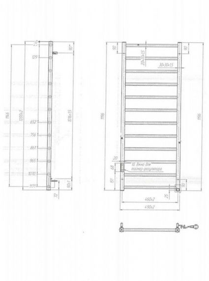 Полотенцесушитель Токио-I 1200х500/80 TR 2