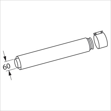 Участок концентрической трубы 60/100, РР, 1 м, (конд.) 1