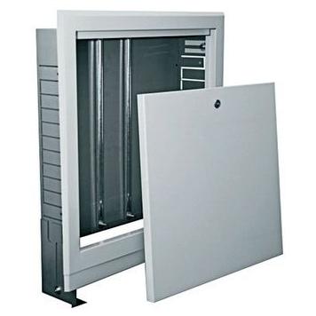 Шкаф коллекторный, встраиваемый, SWPSE-8/3, с эмалированной рамкой 1