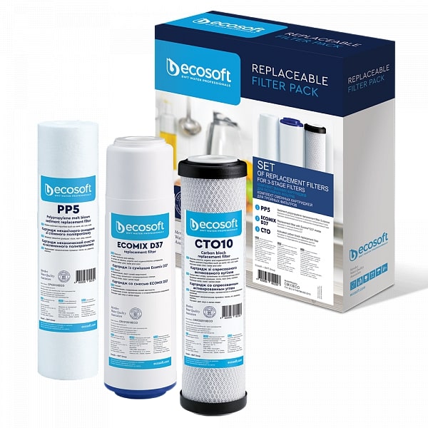 Комплект картриджів Ecosoft для потрійних фільтрів (Жорсткість) 1