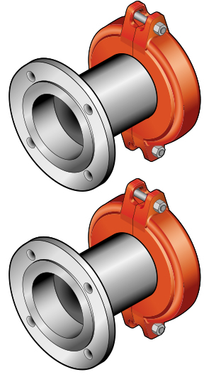 Комплект перехідників Victaulic-фланець DN 80 x DN 65 FL PN6 (2 шт.) 1