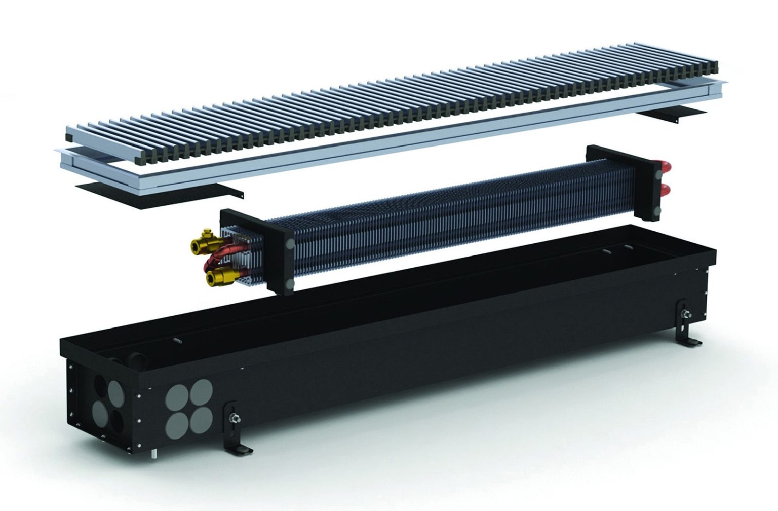 Конвектор внутрішньо-підлоговий, природний, 4S (Black) 180/ 500/120 1