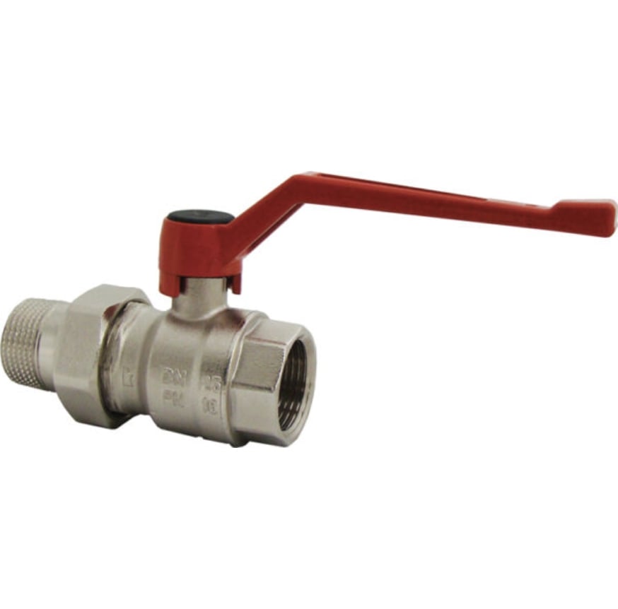 Кран кульовий ВРЗР (рознімне з єднання з накидною гайкою), з важільною ручкою , PN=16. Корпус з 1