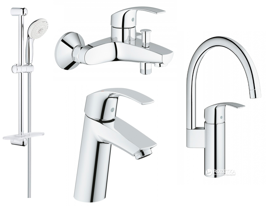 Набор смесителей Grohe Eurosmart (33300002+23324001+27926000+33202002) 1