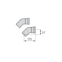 Отвод 45° из жёстких труб Dn 80 PP (2 шт.)