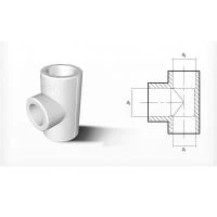 Трійник, редукційний, PP-R, D = 25x20x25 мм, білий