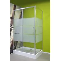 Душова кабiна  THERA2, L.120xA.80xH.185cm, профiль хромований, скло частково матове 6 мм,