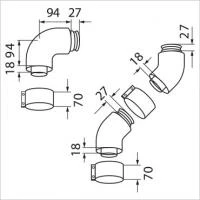 Комплект уголков концентрической трубы 45°, 60/100, РР (2шт., конд.)